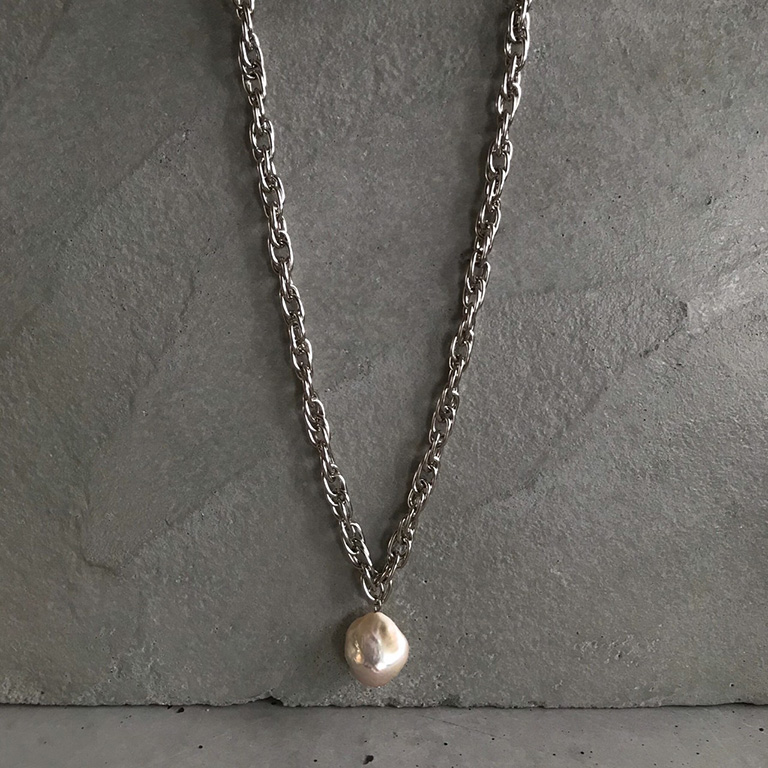 big baroque pearl necklace[alloy]
