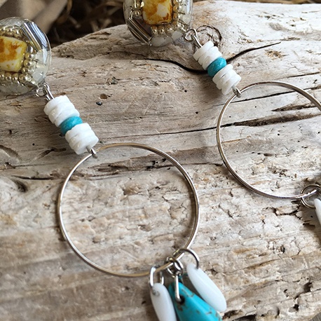 Mustard x Turquoise Hoop